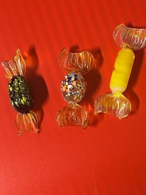 Italian Colorful Glass Candy Accessories - Multicolor 10 each